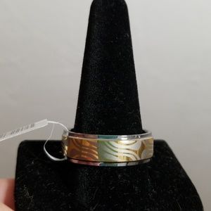 NWT Mokume Gane Tungsten Carbide Ring